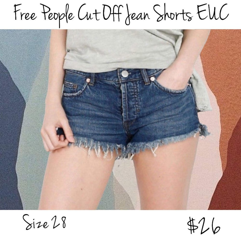Free People Cut off Jean Shorts EUC sz 28